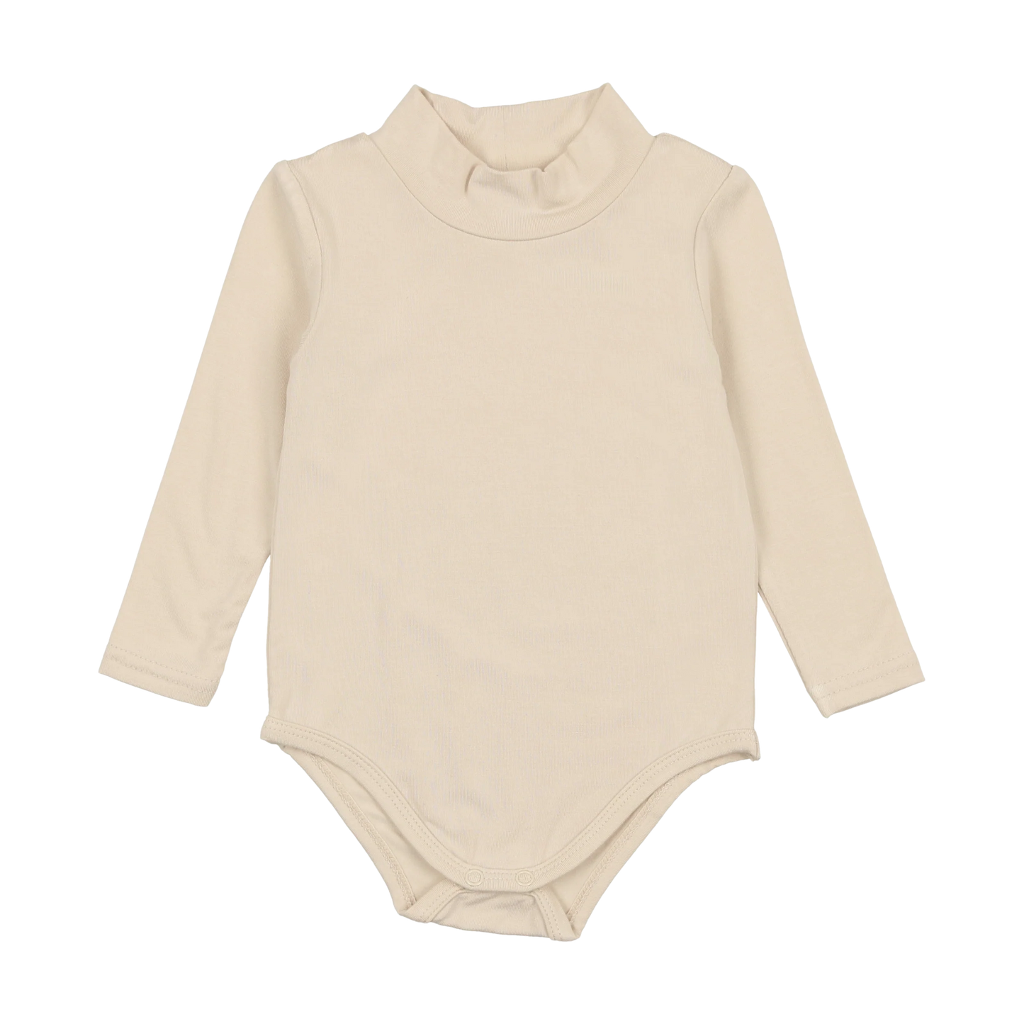 LIL LEGS ECRU BAMBOO MOCKNECK ONESIE