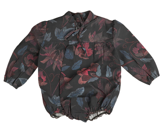NOMA BURGUNDY FLORAL LINE ROMPER