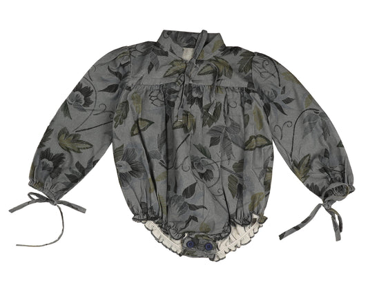 NOMA GREY FLORAL LINE ROMPER