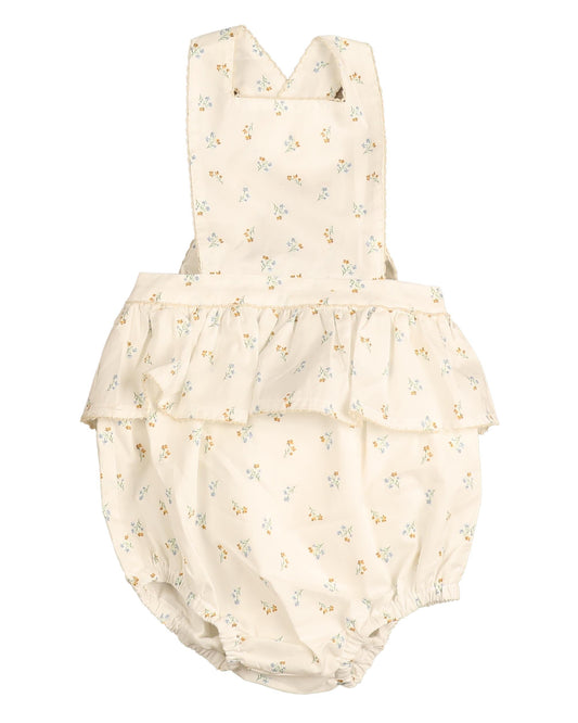 NOMA WHITE VINE EMBROIDERED RUFFLE ROMPER