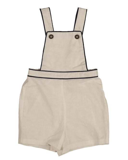 NOMA WHITE/NAVY CONTRAST STITCH OVERALLS