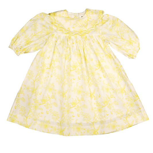 NOMA YELLOW TOILE PRINT COLLAR DRESS