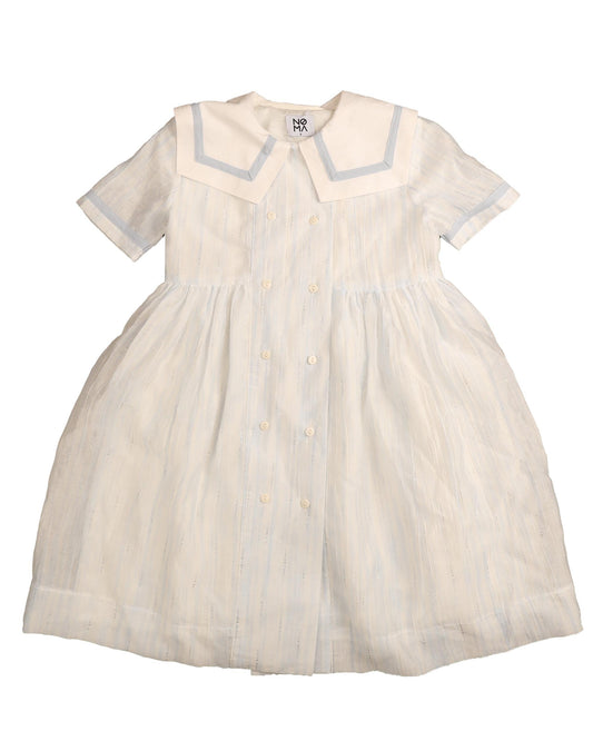 NOMA BEIGE/BLUE TRIM SAILOR COLLAR DRESS