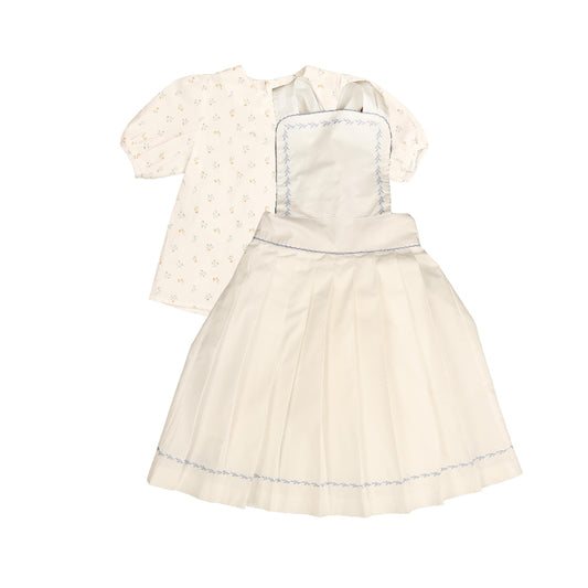 NOMA WHITE VINE EMBROIDERED APRON DRESS