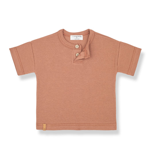 1 + IN THE FAMILY APRICOT BUTTON TEE [FINAL SALE]