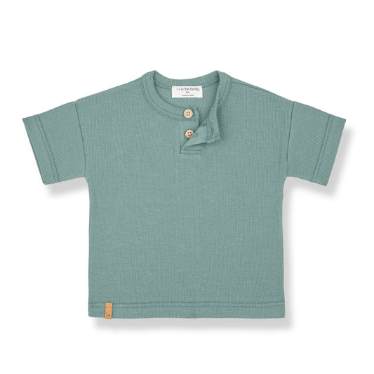 1 + IN THE FAMILY BLUE BUTTON TEE