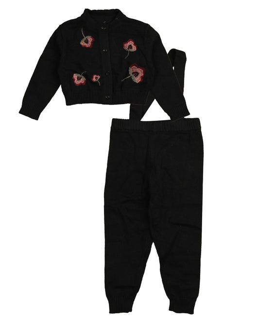 NOMA BLACK EMBROIDERED FLORAL SET