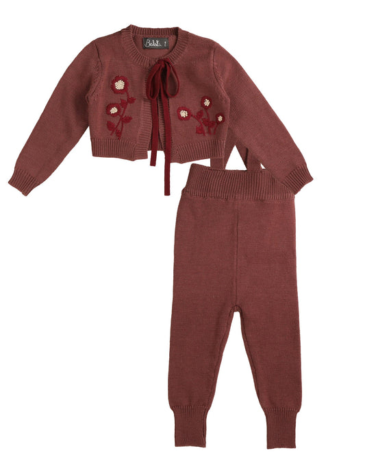 NOMA BURGUNDY EMBROIDERED FLORAL SET