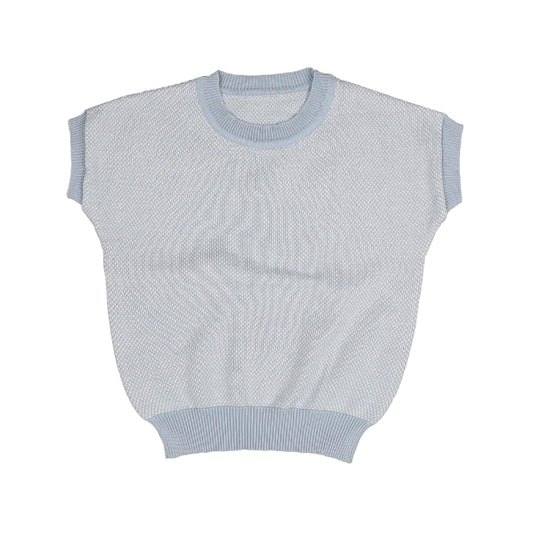 NOMA LIGHT BLUE PIQUE SS SWEATER