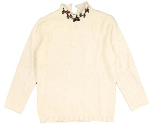 NOMA CREAM FLORAL EMBROIDERED TURTLENECK [FINAL SALE]