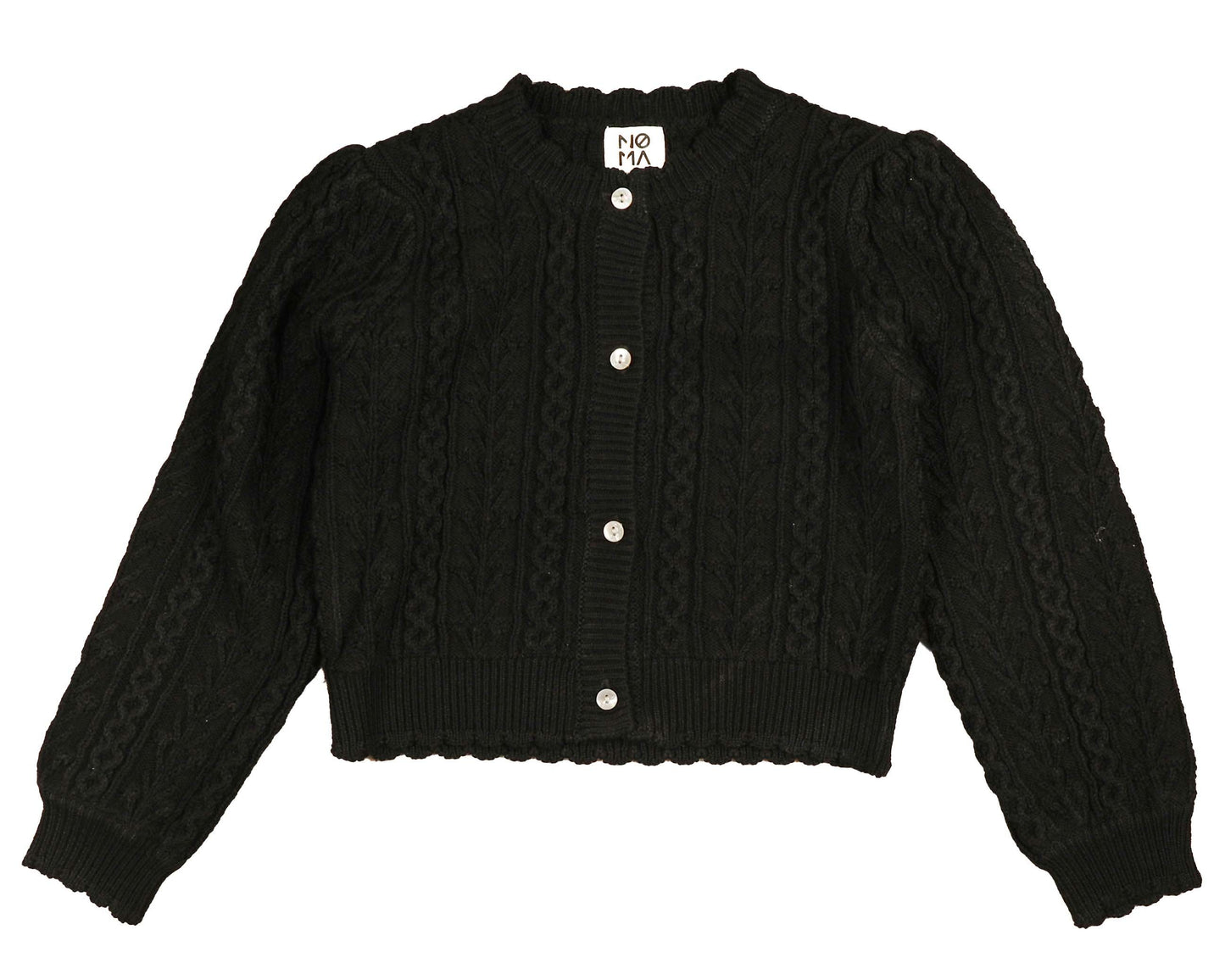 NOMA BLACK CHUNKY KNIT CROPPED CARDIGAN