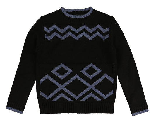 NOMA BLACK INTARSIA CHUNKY KNIT SWEATER [FINAL SALE]