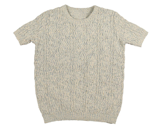 NOMA LIGHT BLUE MARLED TEXTURED KNIT SWEATER