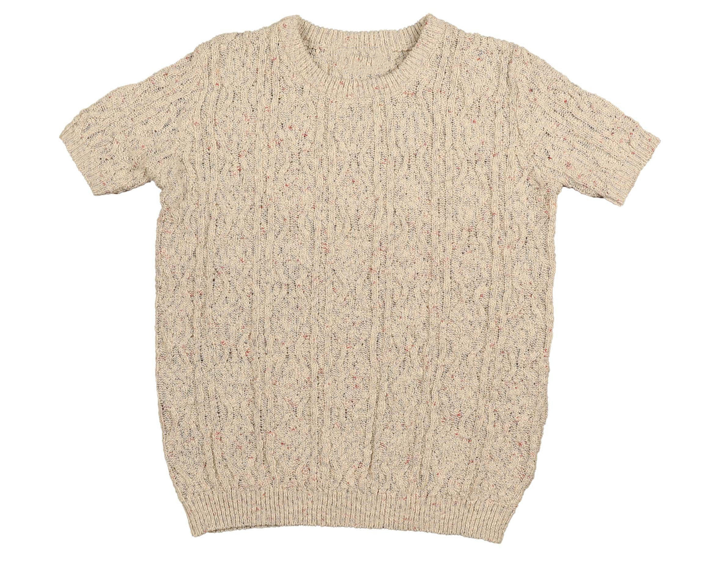 NOMA BIEGE MARLED TEXTURED KNIT SWEATER