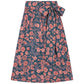 GEM  BLACK/PINK FLORAL BROCADE MIDI SKIRT