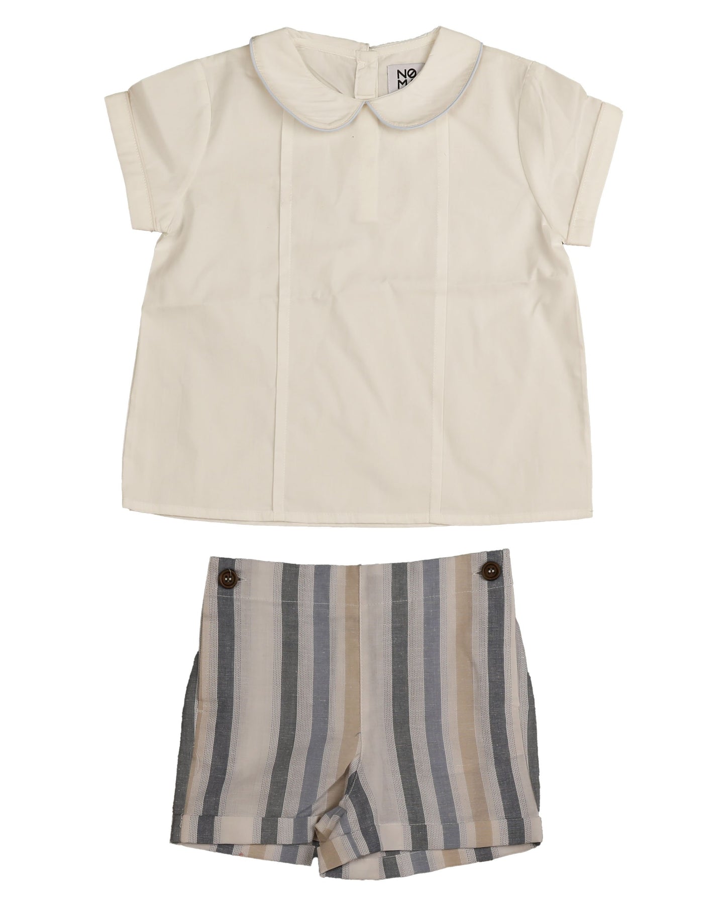 NOMA LIGHT BLUE STRIPED PETER PAN COLLAR SET