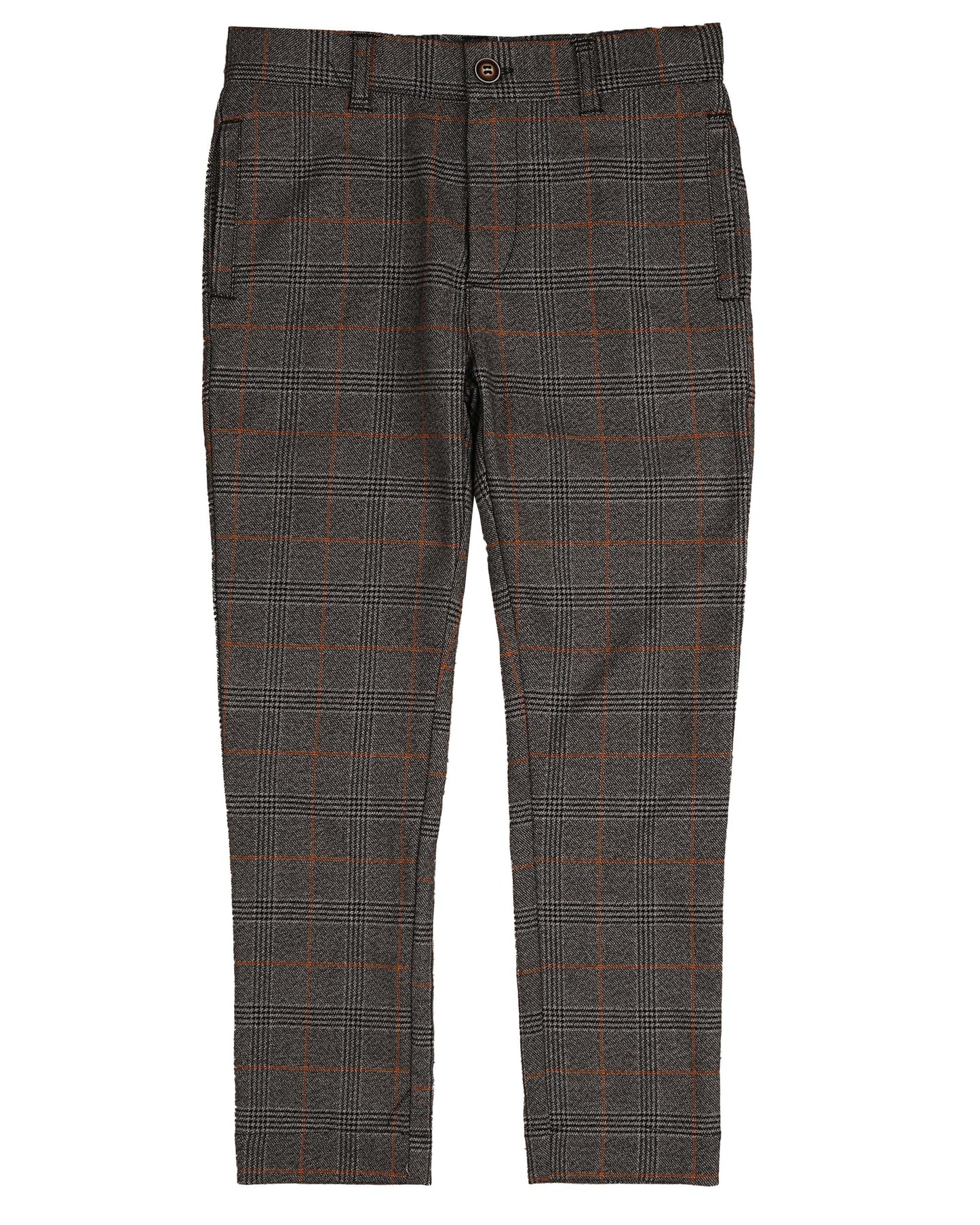 NOMA GREY/RUST PLAID PANTS