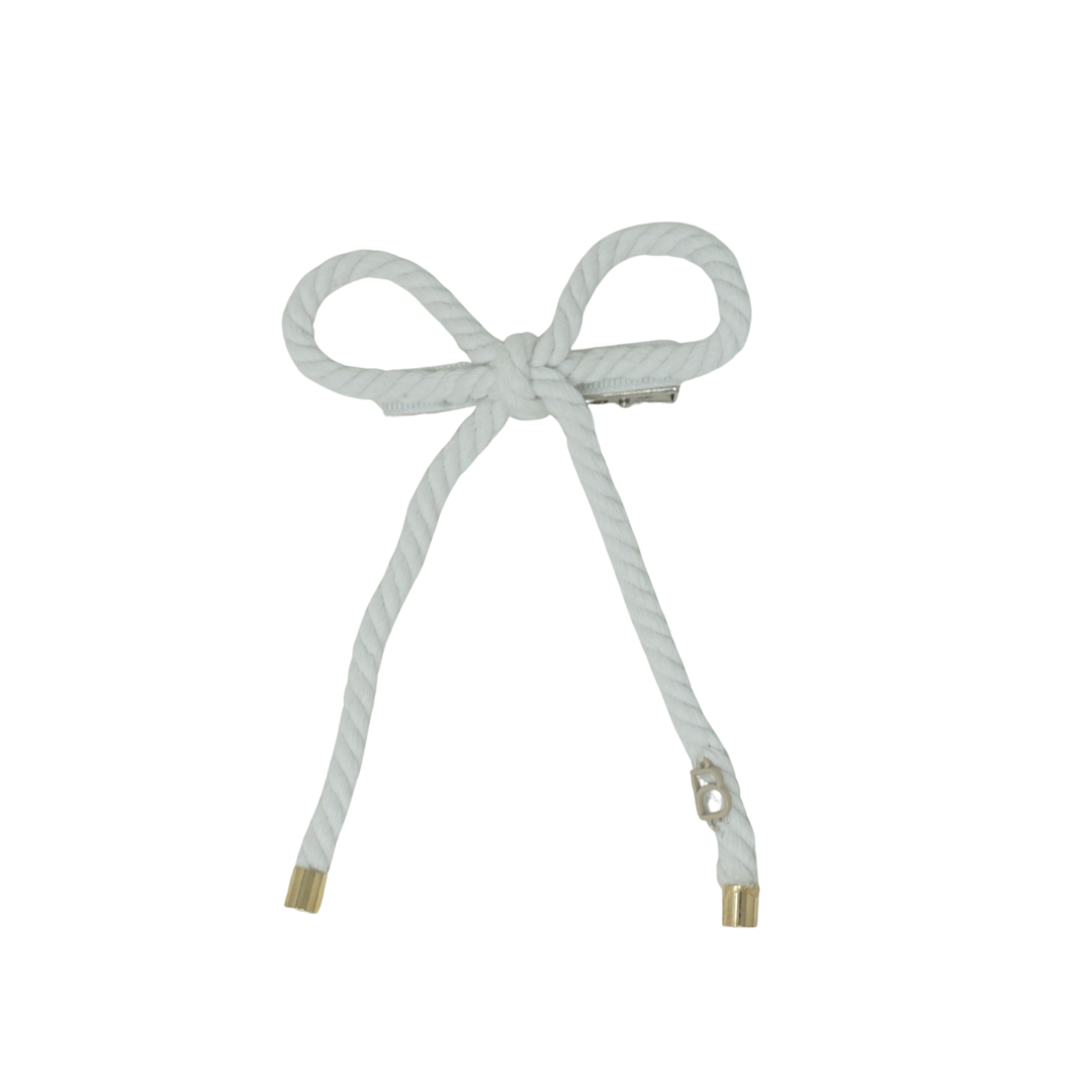 BANDEAU WHITE NAUTICAL ROPE BOW [FINAL SALE]