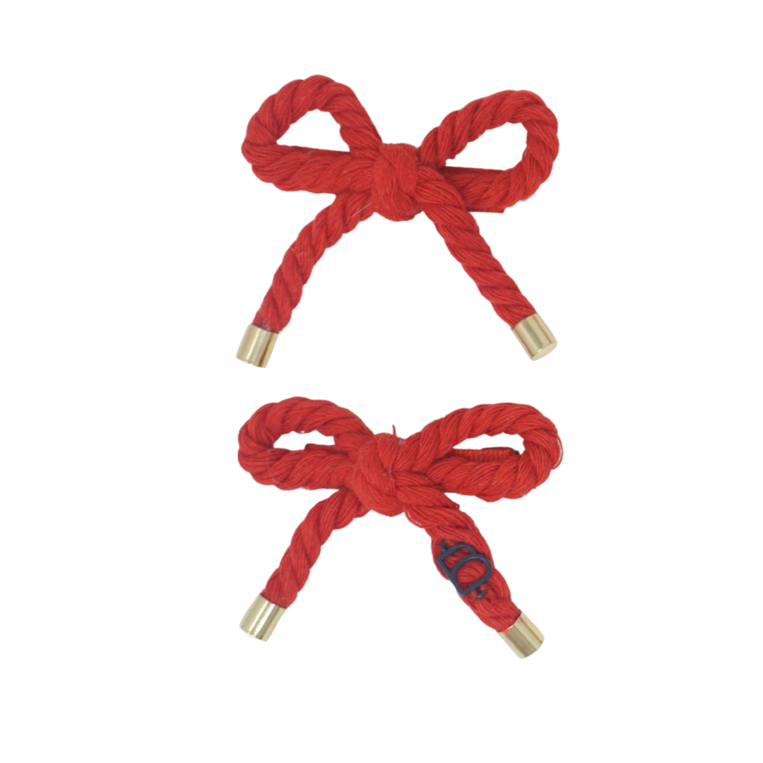 BANDEAU RED NAUTICAL ROPE MINI BOW SET [FINAL SALE]