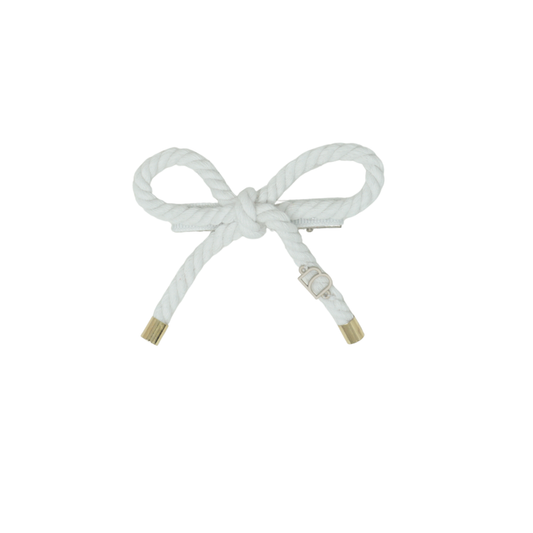 BANDEAU WHITE NAUTICAL ROPE PETITE BOW [FINAL SALE]