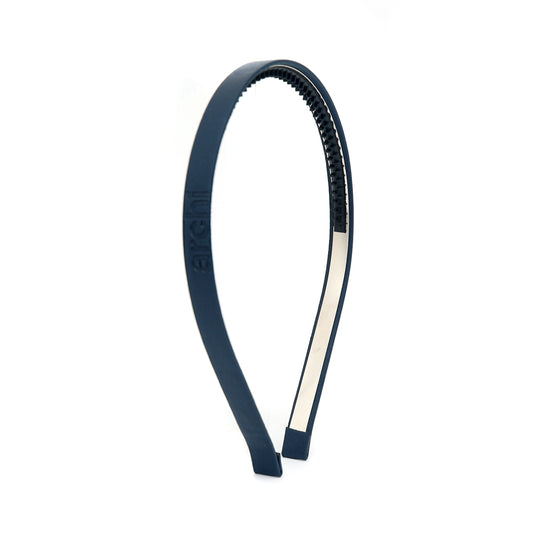 ARCHI NAVY LEATHER EMBOSSED HEADBAND