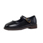TANNERY & CO NAVY SCALLOP TRIM MARY JANES