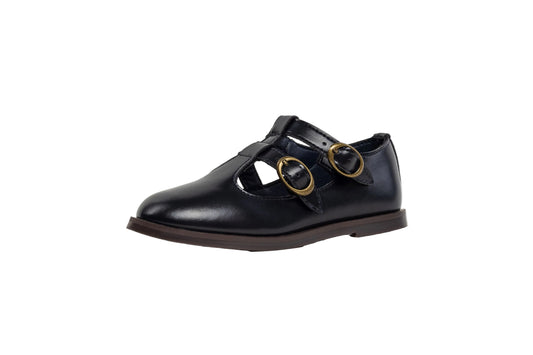 TANNERY & CO NAVY DOUBLE BUCKLE SHOE