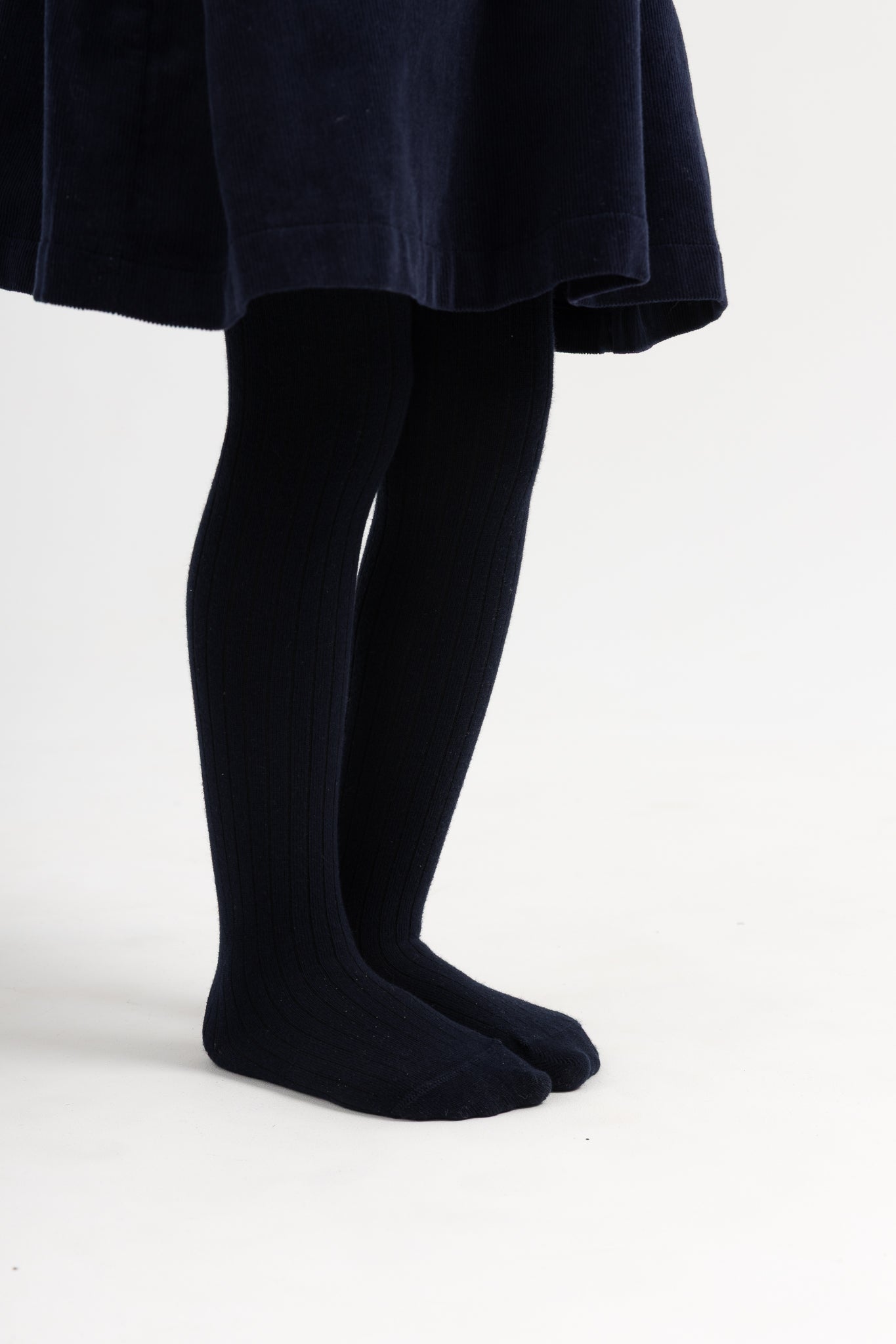 PLEASE MOM NAVY RIBBED TIGHTS