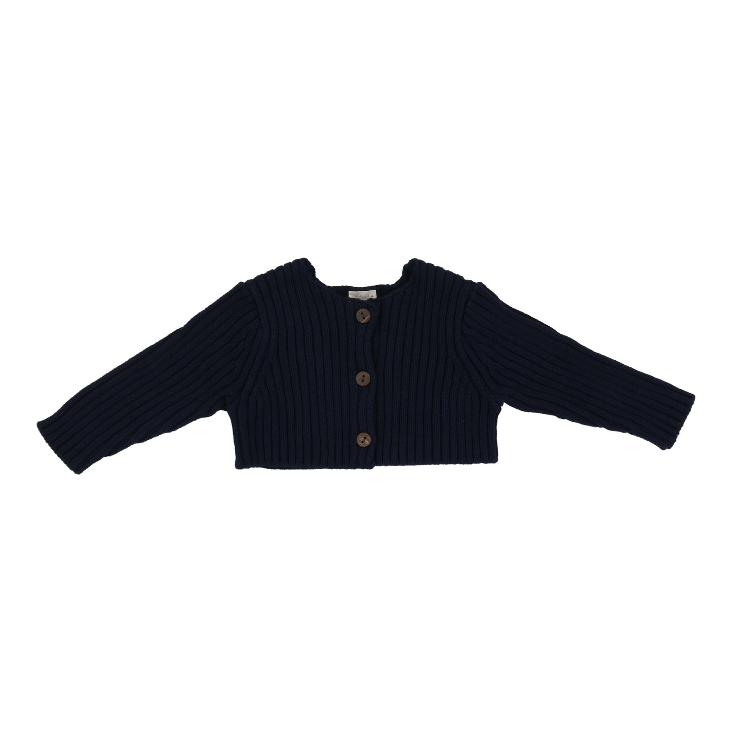 ANALOGIE NAVY RIBBED KNIT CROP CARDIGAN