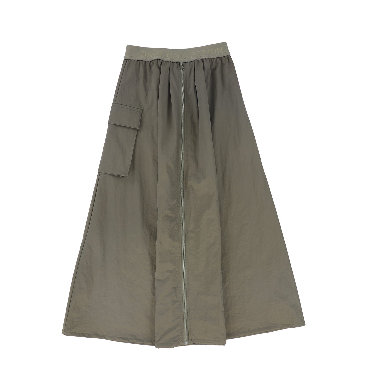 BACE COLLECTION OLIVE ZIPPER CARGO SKIRT