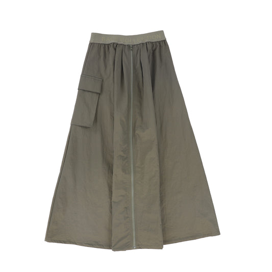 BACE COLLECTION OLIVE ZIPPER CARGO SKIRT