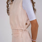 KIX LIGHT PINK DENIM GATHERED TIE VEST
