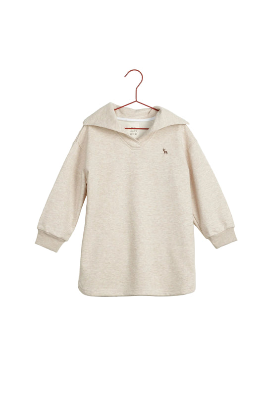 PLEASE MOM OAT COLLAR SWEATSHIRT DRESS