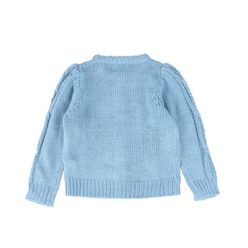 PINK CHICKEN DUSTY BLUE CABLE KNIT SWEATER [Final Sale]