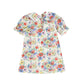 PICCOLA LUDO RED/YELLOW FLORAL PETER PAN COLLAR DRESS