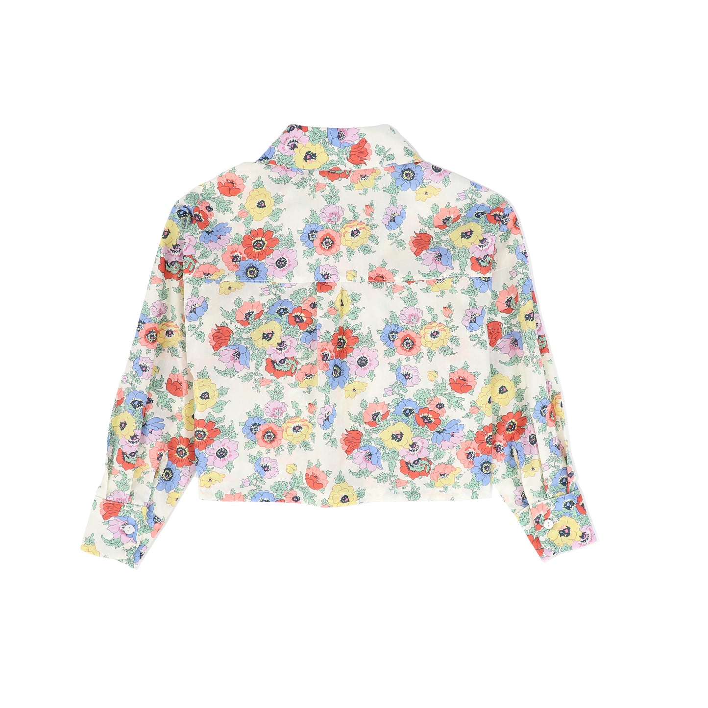 PICCOLA LUDO RED/YELLOW FLORAL PETER PAN COLLAR BLOUSE