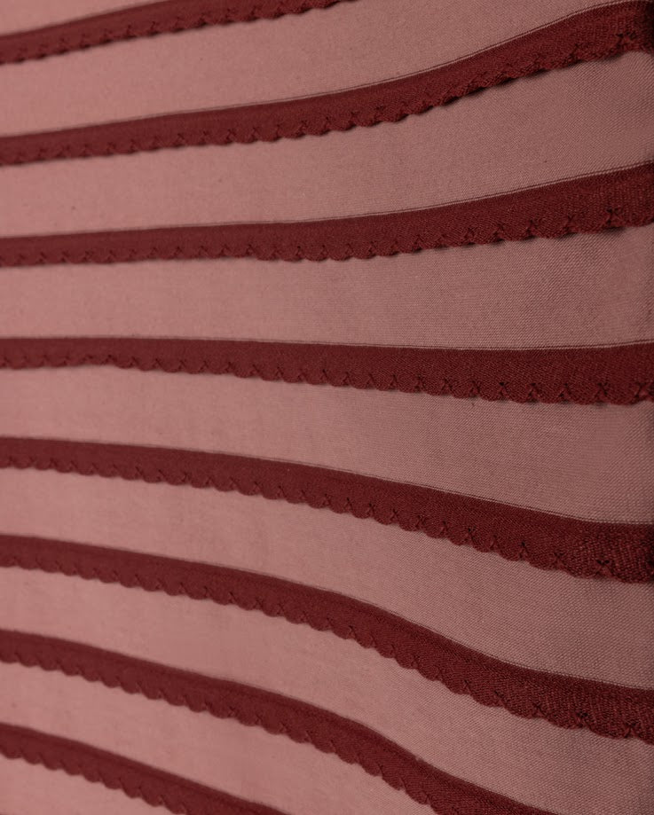 HELLO YELLOW BURGUNDY LAYERED STRIPE TURTLENECK