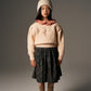 CERA UNA VOLTA BEIGE FLOWER PRINT KNIT SWEATER