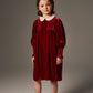 CERA UNA VOLTA RED VELVET COLLAR DRESS