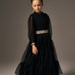 CERA UNA VOLTA BLACK TULLE TIERED DRESS