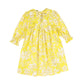 PICCOLA LUDO YELLOW/CREAM FLORAL PUFF SLEEVE DRESS