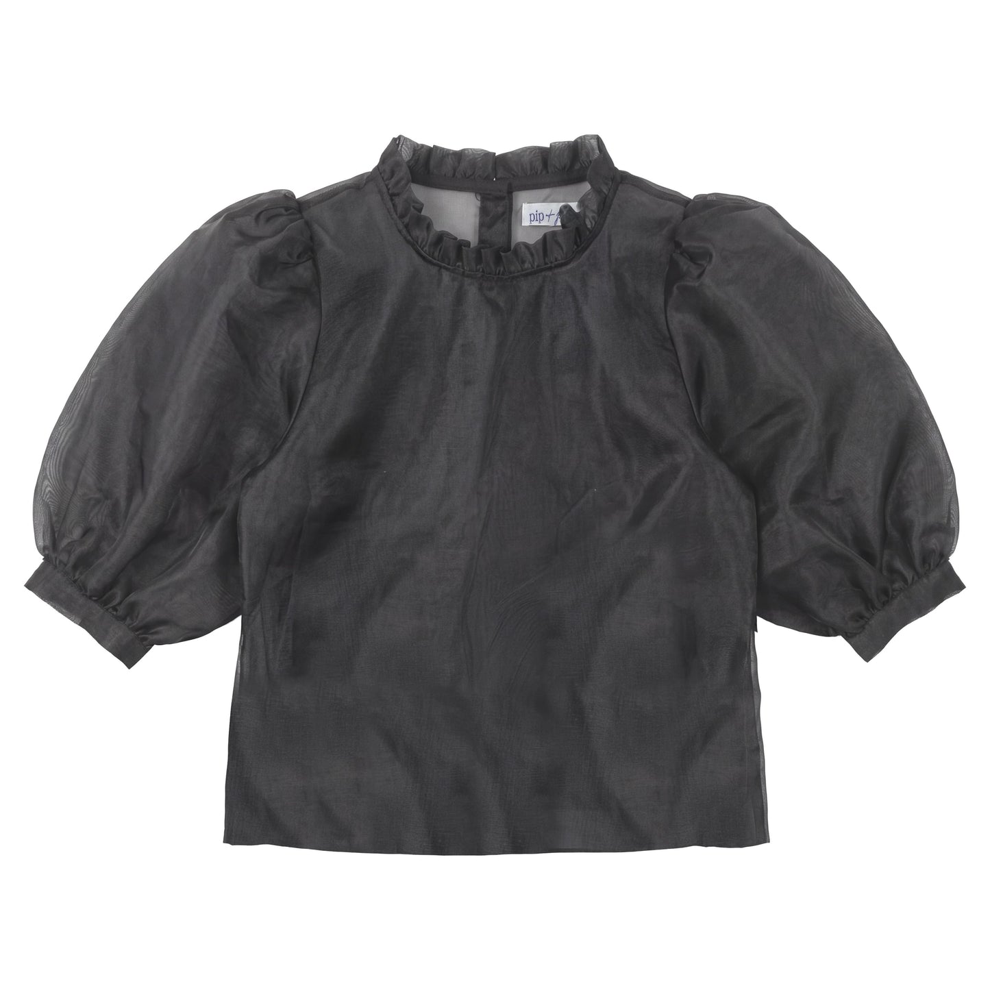 PIP + PIO BLACK RUFFLE BLOUSE