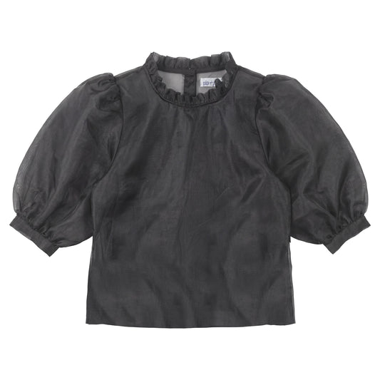 PIP + PIO BLACK RUFFLE BLOUSE
