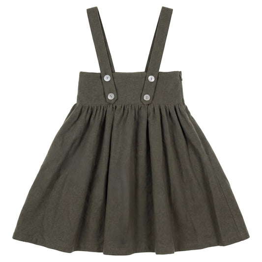 PIP + PIO GREEN  WOOL BUTTON WAISTED JUMPER