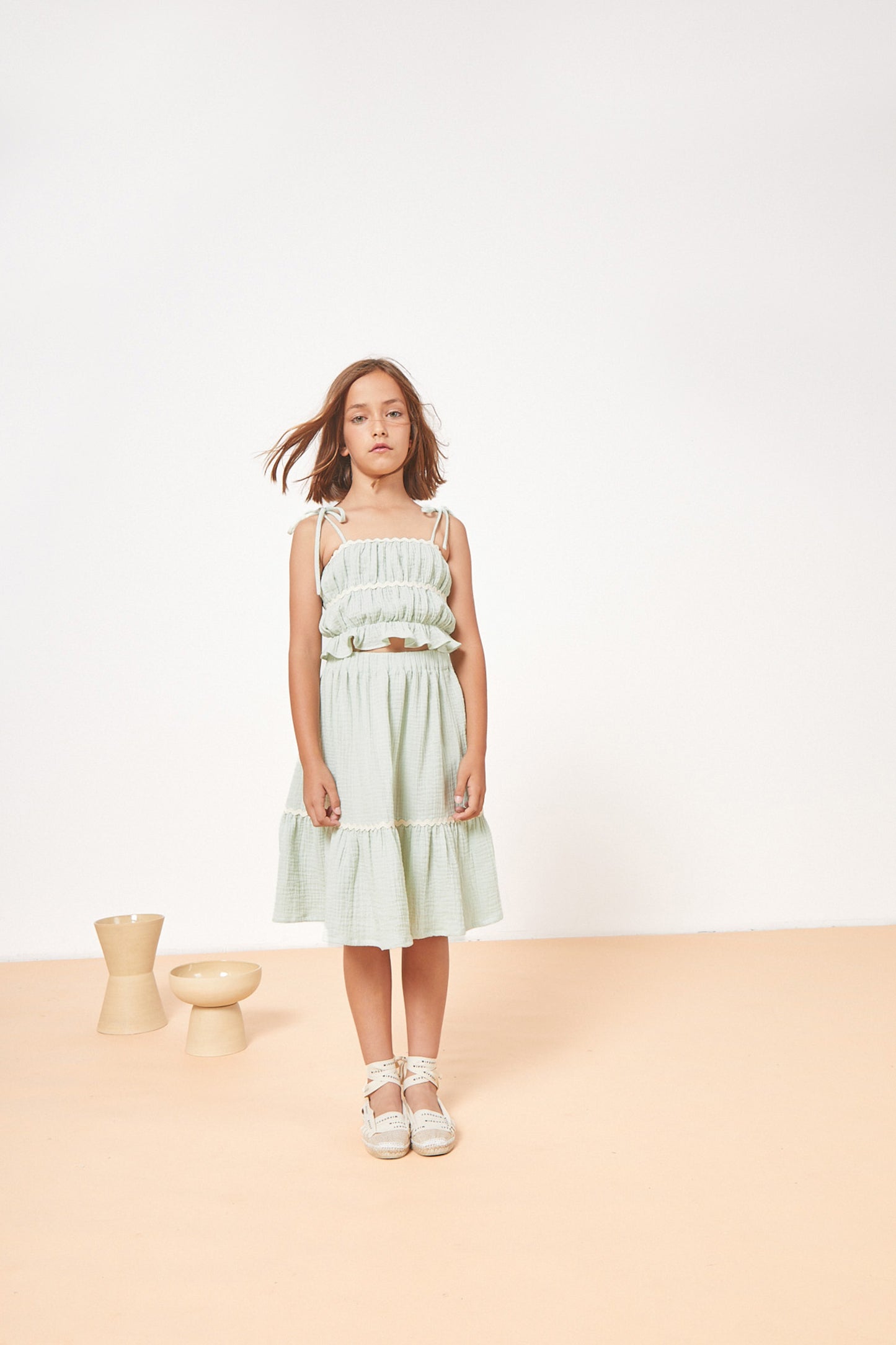 MIPOUNET MINT GREEN RUFFLE SKIRT [FINAL SALE]