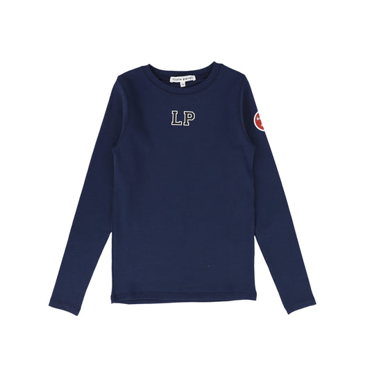 LITTLE PARNI BLUE SOLID LS T-SHIRT