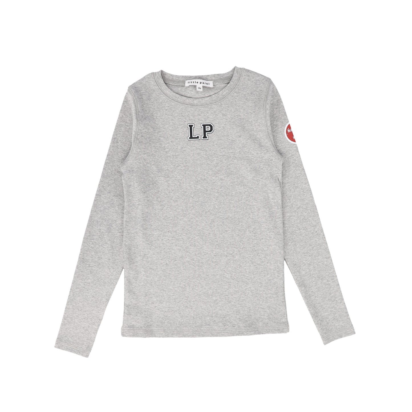 LITTLE PARNI GREY SOLID LS T-SHIRT