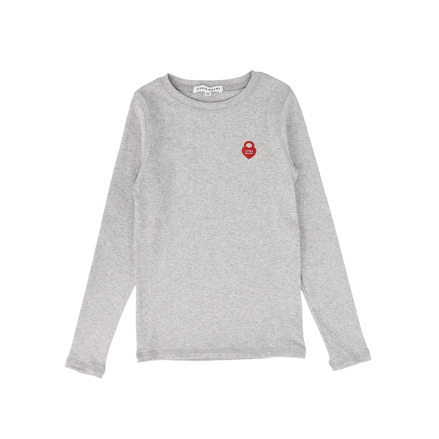 LITTLE PARNI GREY HEART LOGO LS T-SHIRT