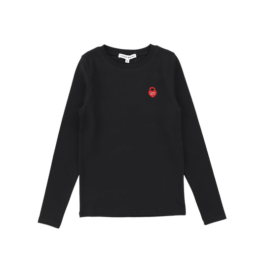 LITTLE PARNI BLACK HEART LOGO LS T-SHIRT