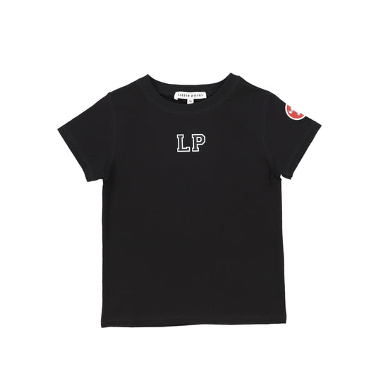 LITTLE PARNI BLACK SOLID SS T-SHIRT